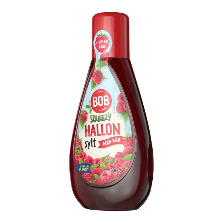 BOB Squeezy Hallonsylt - Raspberry Jam 530 g