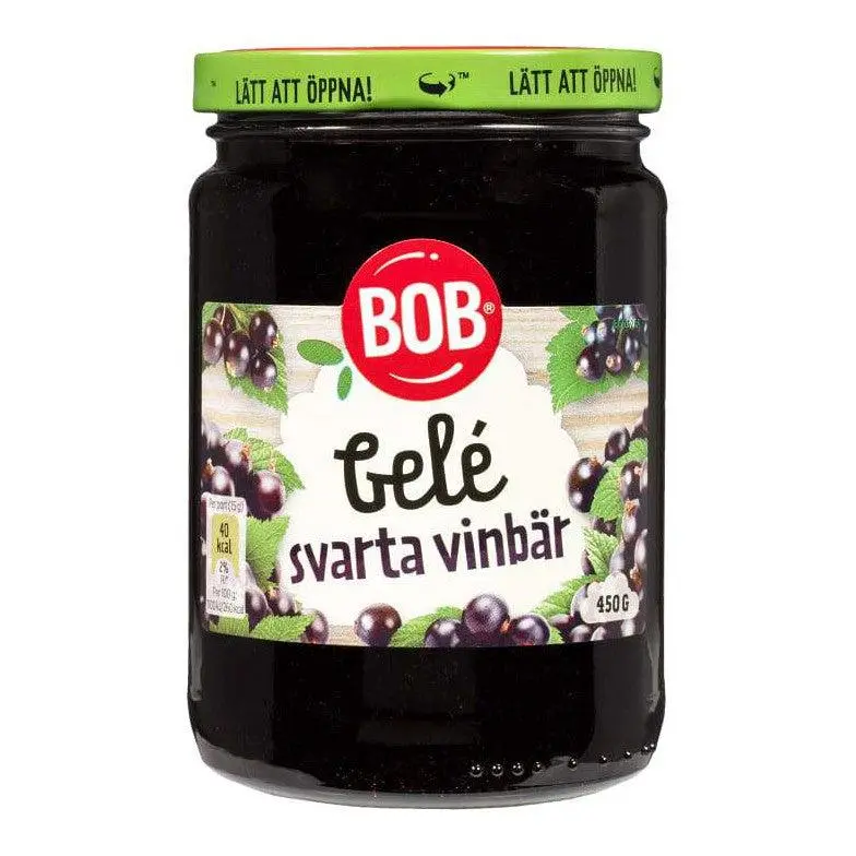 BOB Svartvinbärsgelé - Blackcurrant Jelly 450 g