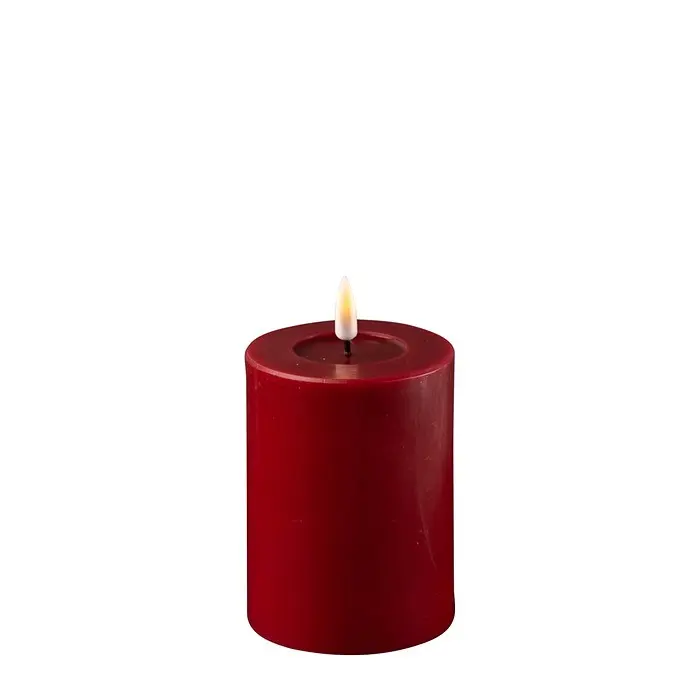 Bordeauxrote Stumpenkerze Indoor LED 10 cm