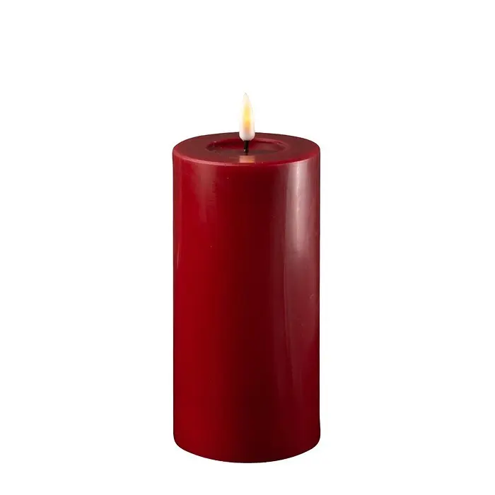 Bordeauxrote Stumpenkerze Indoor LED 15cm