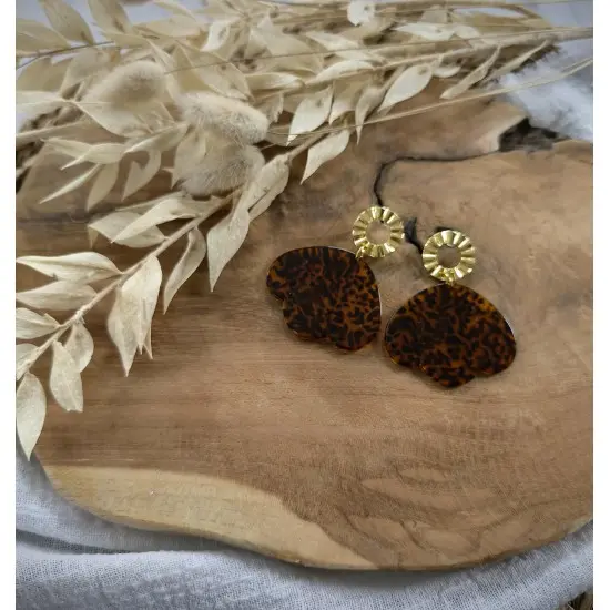 Boucles d'oreilles pétale tigré