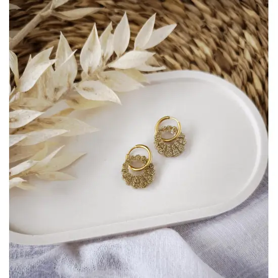 Boucles d'oreilles rosace doré