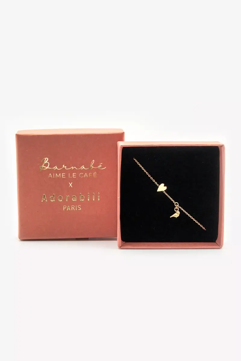 Bracelet mésange et cœur