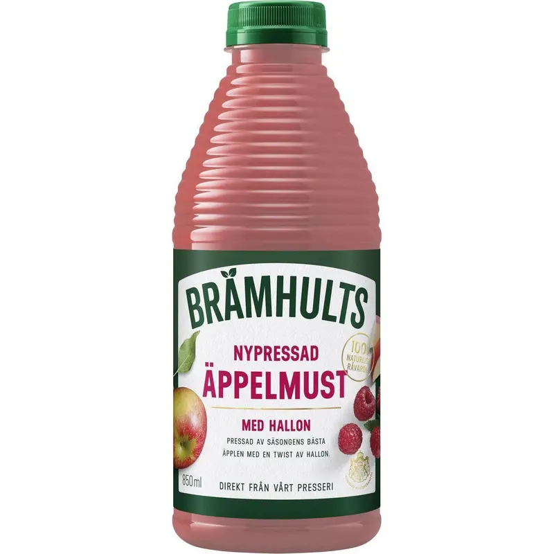 Brämhults Nypressad Äppelmust med Hallon - Freshly Pressed Apple Must with Raspberry - 850ml