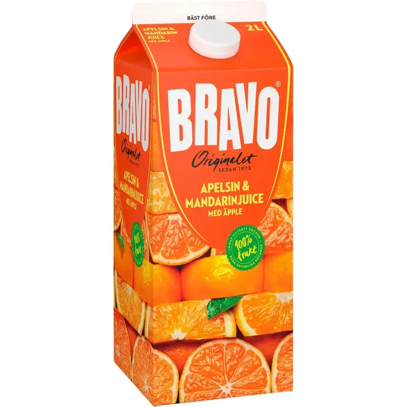 Bravo Juice Apelsin Äpple & Mandarin - Orange Apple & Mandarin juice - 2l