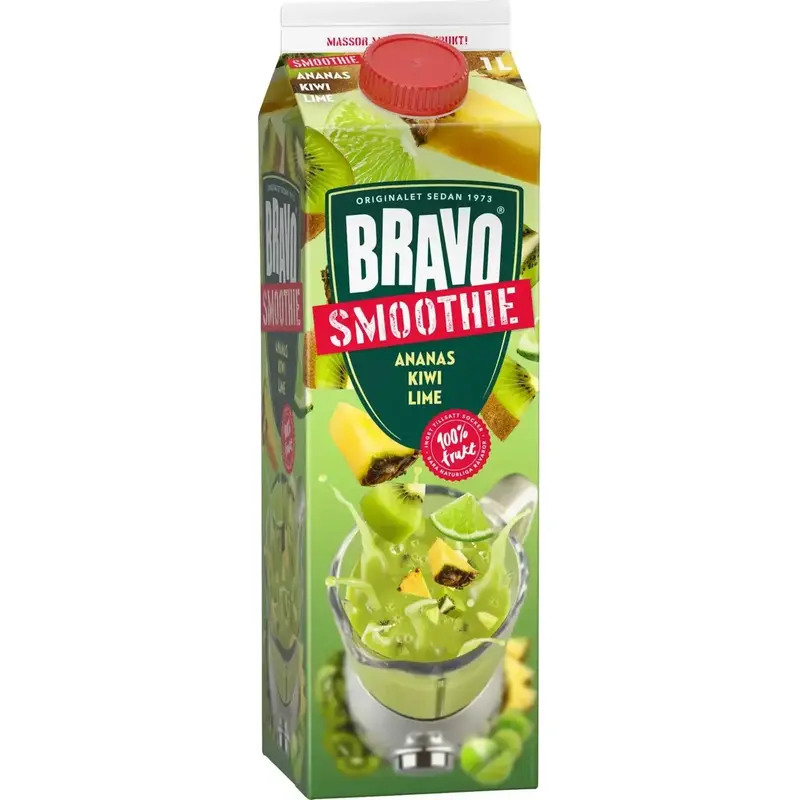 Bravo Smoothie Ananas Kiwi Lime - Smoothie Pineapple Kiwi Lime - 1l