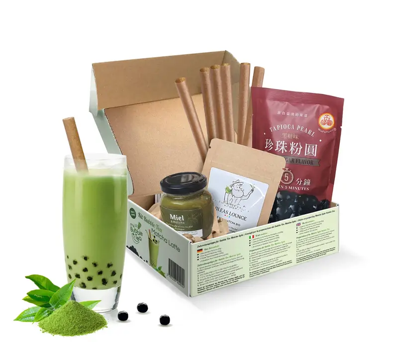 Bubble Tea Set Matcha Latte – 6 Portionen zum Selber machen