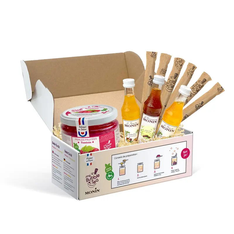 Bubble Tea Set Passionsfrucht & Himbeere für 6 Portionen