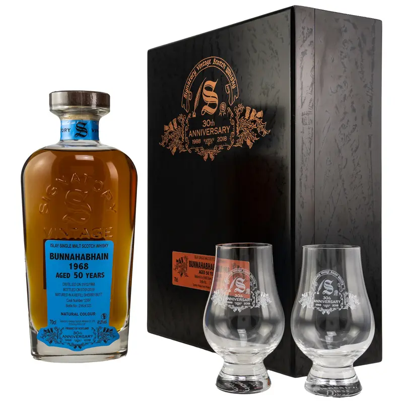 Bunnahabhain 1968/2019 30th Anniversary + 2 Gläser