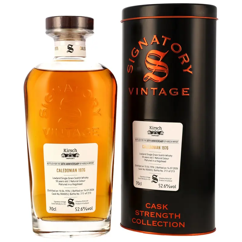 Caledonian 1976/2026 - 50 y.o. - Single Grain - Hogshead #900005 - Sig CS - 50th Anniversary Kirsch Import