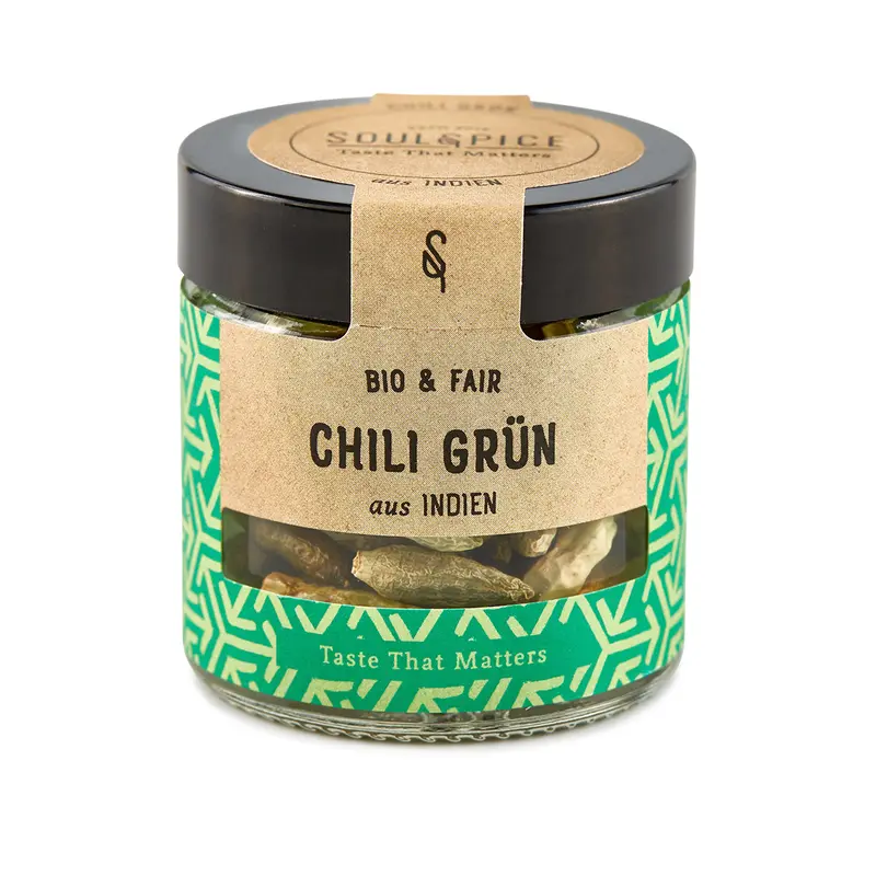 Chili Birdseye grün, ganz, Gewürz Bio