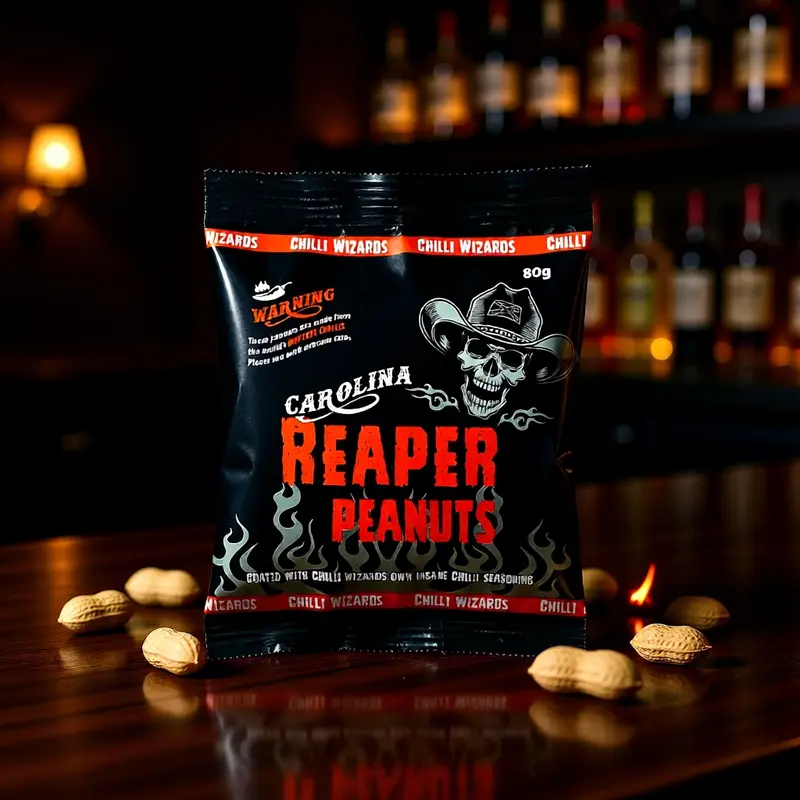 Chilli Wizards Carolina Reaper Erdnüsse | XXX-scharfe Erdnüsse | Superhot Snack | 80 g
