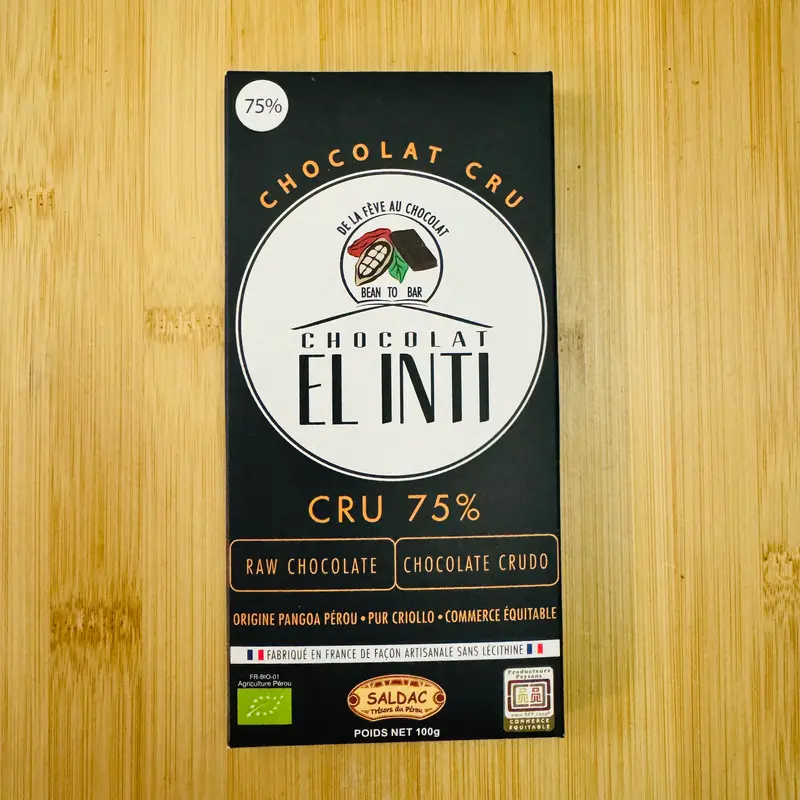 Chocolat cru 75% BIO