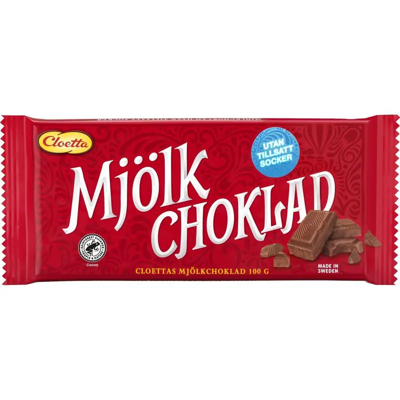 Cloetta Mjölkchoklad Sockerfri - Milk chocolate Sugar free - 100g