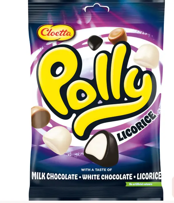 Cloetta Polly Lakrits - Chocolate Covered Chewy with Licorice 150 g