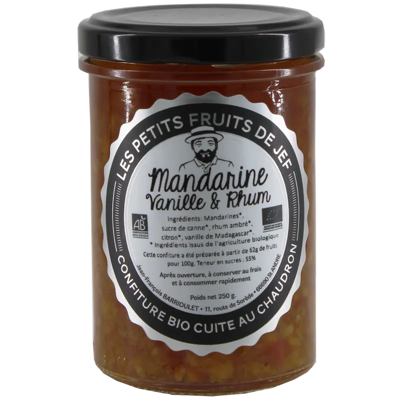 Confiture Manderine à la Vanille & Rhum - Bio