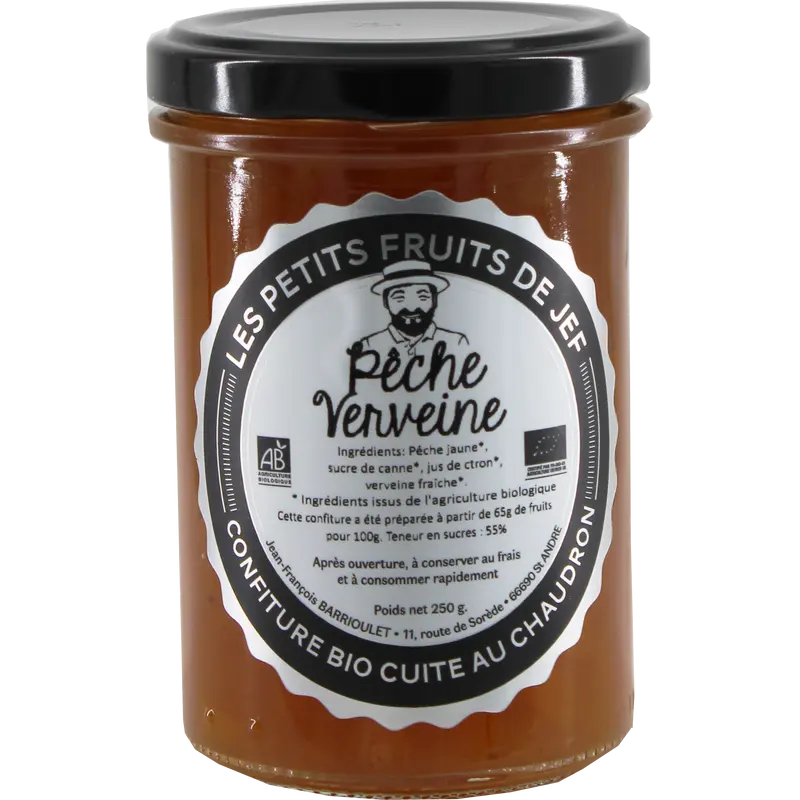 Confiture Pêche à la Verveine - Bio