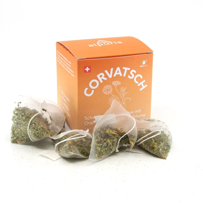CORVATSCH – Schweizer Alpenkräutertee mit Orangenminze & Ringelblume (BioSuisse)