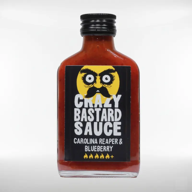 Crazy Bastard Sauce | Carolina Reaper und Blaubeere | fruchtig, beerig, floral | super scharf