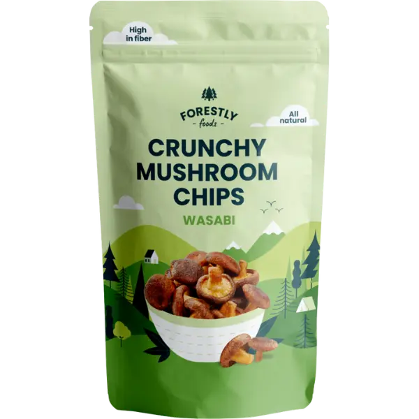 Crunchy Mushroom Chips Wasabi – 50 g