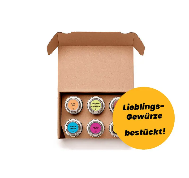 Alles Gute | Gewürze Set | für 6er Geschenkbox | bestückt