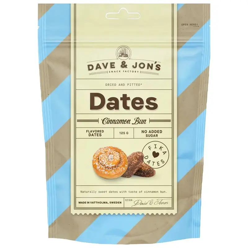 DAVE & JON'S Dadlar Kanelbulle - Dates Cinnamon Bun  -  125 g