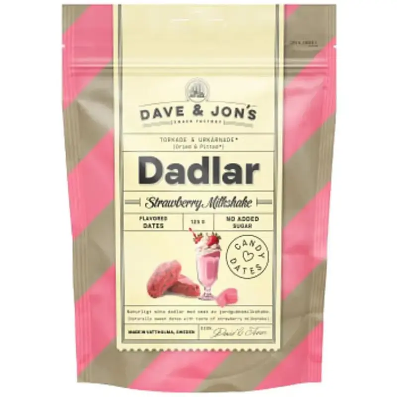 DAVE & JON'S Dadlar Strawberry Milkshake - Dates Strawberry Milkshake - 125 g