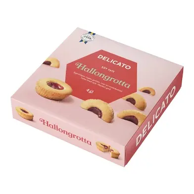 Delicato Hallongrotta - Raspberry Biscuits 4pcs, 168g