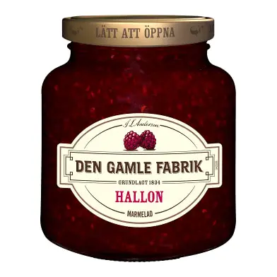 Den Gamle Fabrik Hallon Marmelad - Raspberry Marmelade 380g