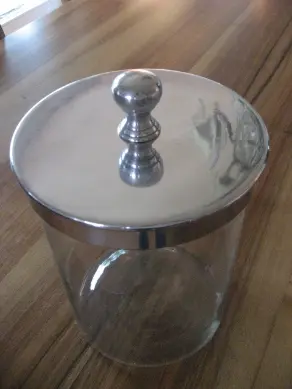 Dose Glas Silberdeckel 30cm