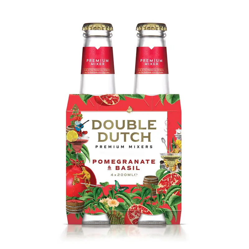 Double Dutch Drinks Pomegranate & Basil - 4x200ml