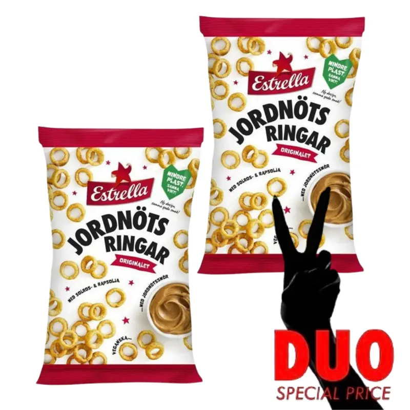 DUO Estrella Jordnötsringar - Peanut Rings 250 g X 2
