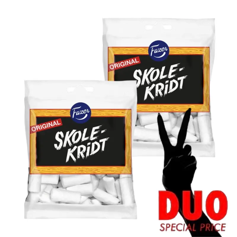 DUO Fazer Skolekridt - Liquorice 140 g X 2
