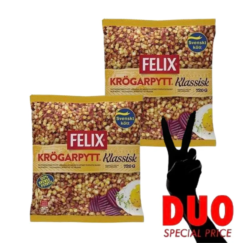 DUO Felix Klassisk Krögarpytt - Frozen Swedish Hash Browns Pytt 720 g X 2