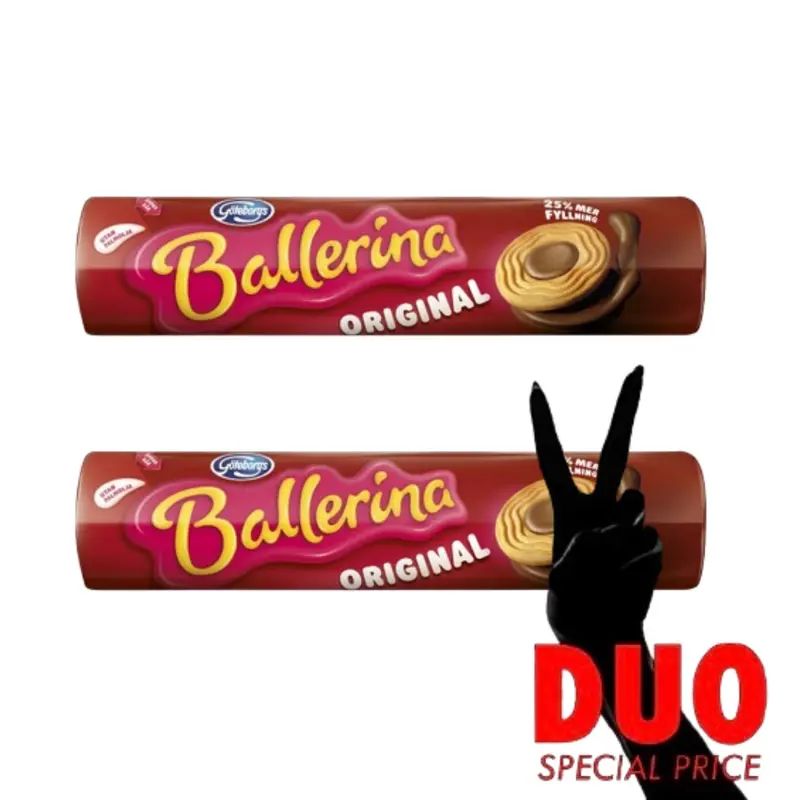 DUO Göteborgs Kex Ballerina Original - Biscuits with Nougat Filling 205g X 2