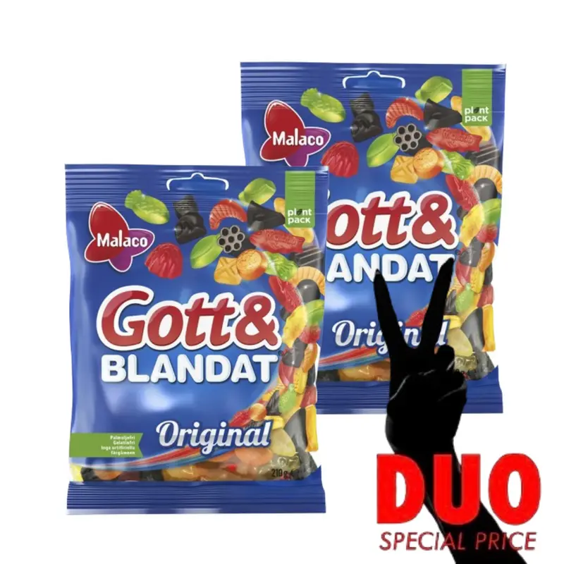 DUO Malaco Gott & Blandat Orginal - Jelly Sweet Mix 210 g X 2