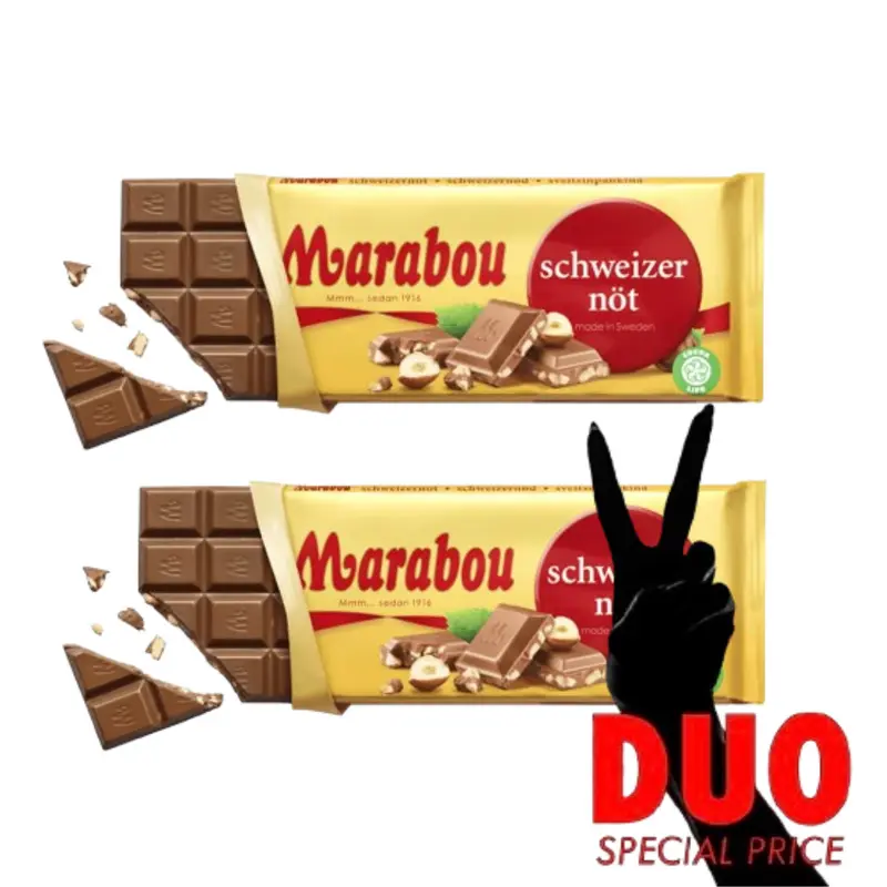 DUO Marabou Schweizernöt - Hazelnut Chocolate 160 g X 2