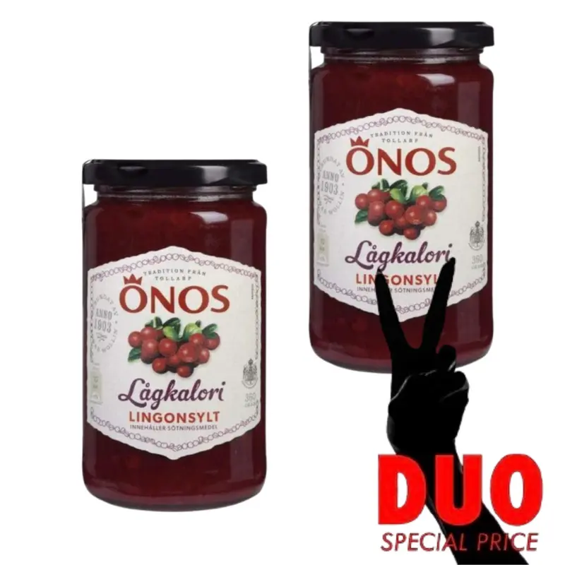 DUO Önos Lingonsylt - Lingonberry Jam 360 g X 2