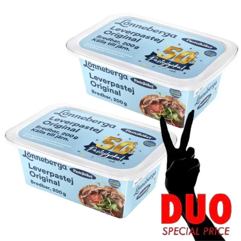 DUO Pastejköket Leverpastej Original - Liverpaté Spread 200 g X 2