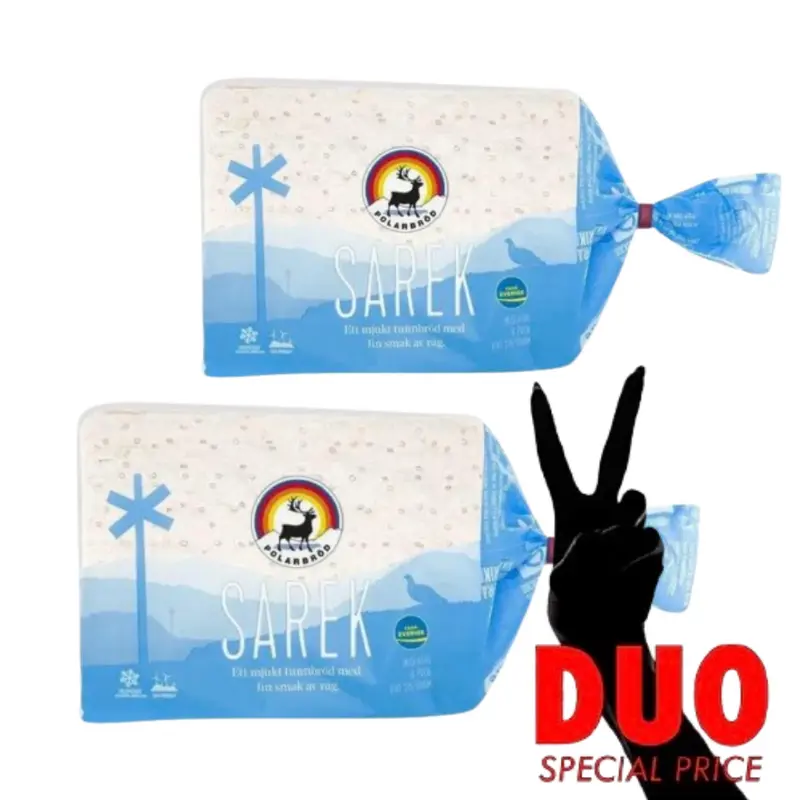 DUO Polarbröd Sarek Originalet Tunnbröd - Soft Flatbread 375 g X 2