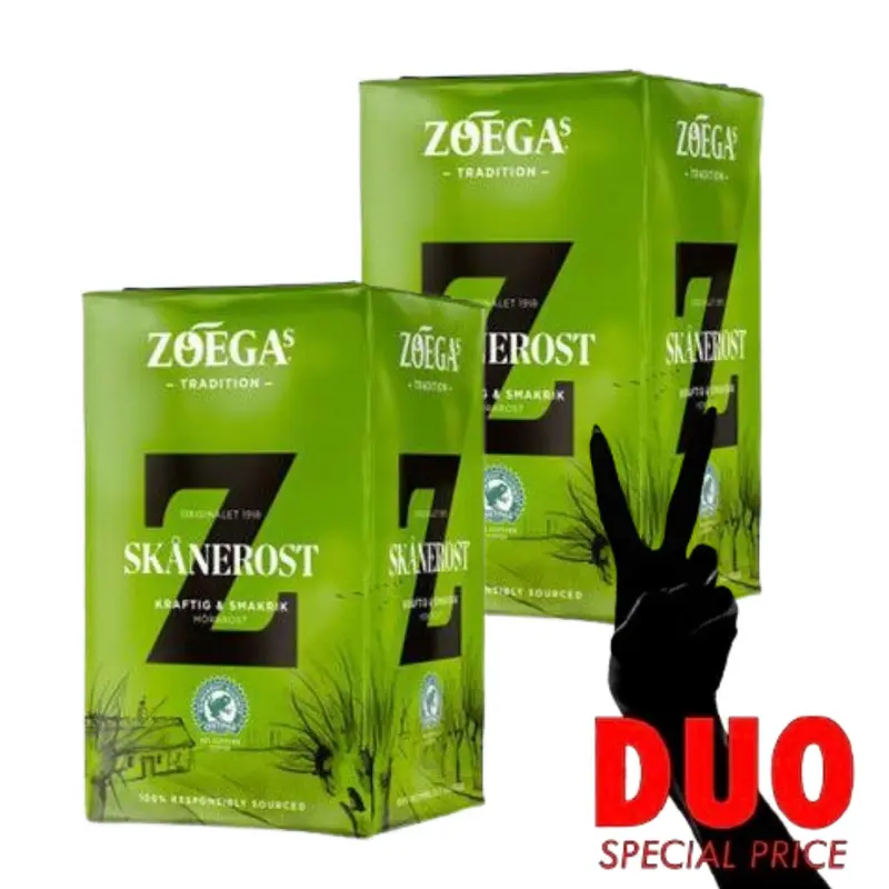 DUO Zoegas Skånerost - Dark roasted Ground Coffee 450 g X 2