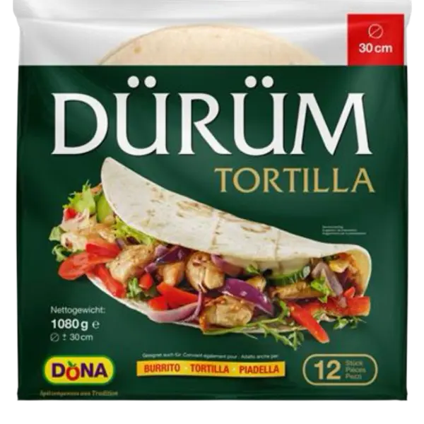 Durum Tortilla 30 cm - 1080 g