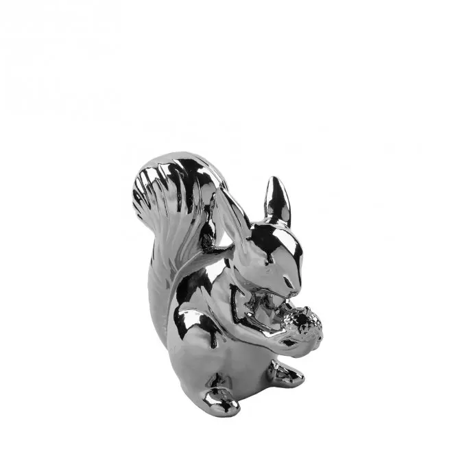 Eichhörnchen Keramik silber gross