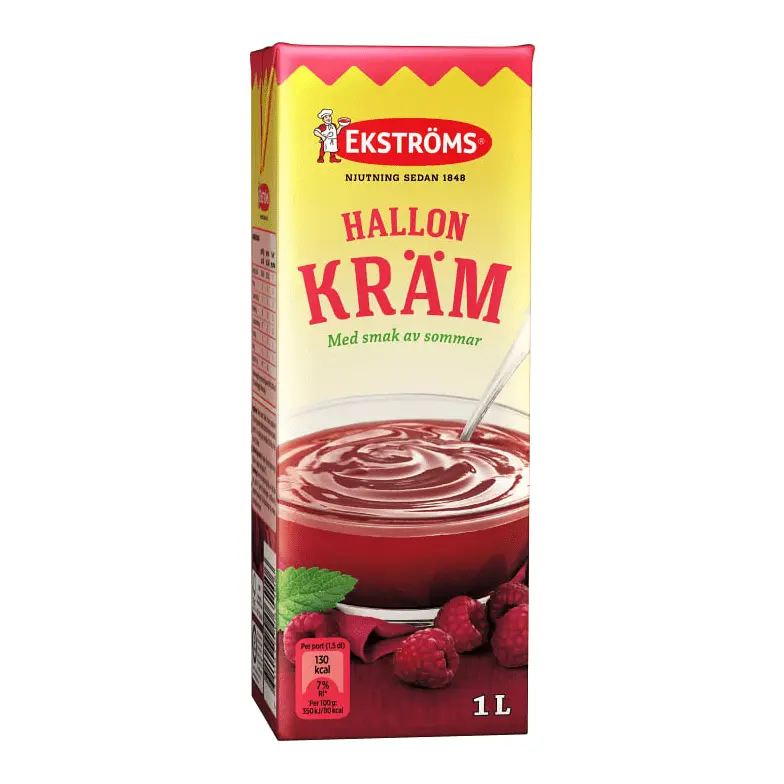 Ekströms Hallonkräm - Raspberry cream 1 l
