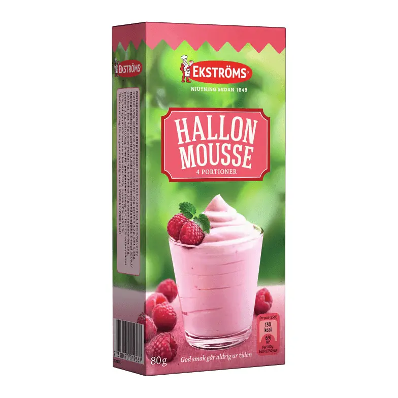 Ekströms Hallonmousse - Raspberry Mousse 4 portions