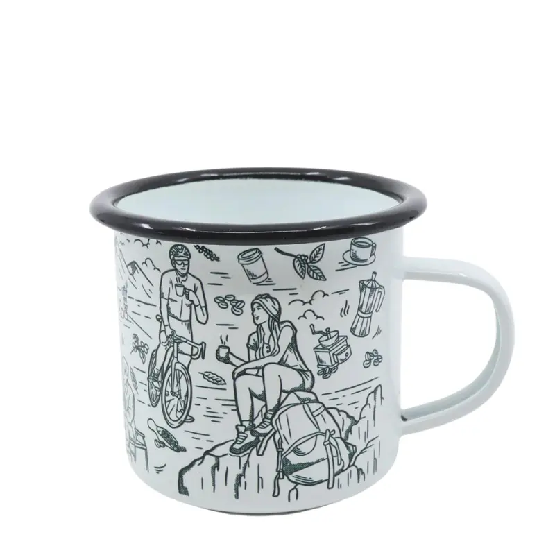 Emaille Tasse "Outdoor Kaffee"
