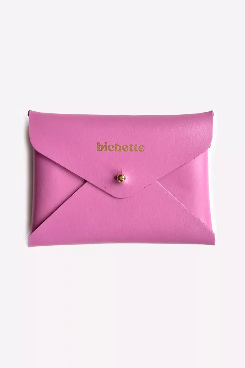 Enveloppe carte rose "bichette"