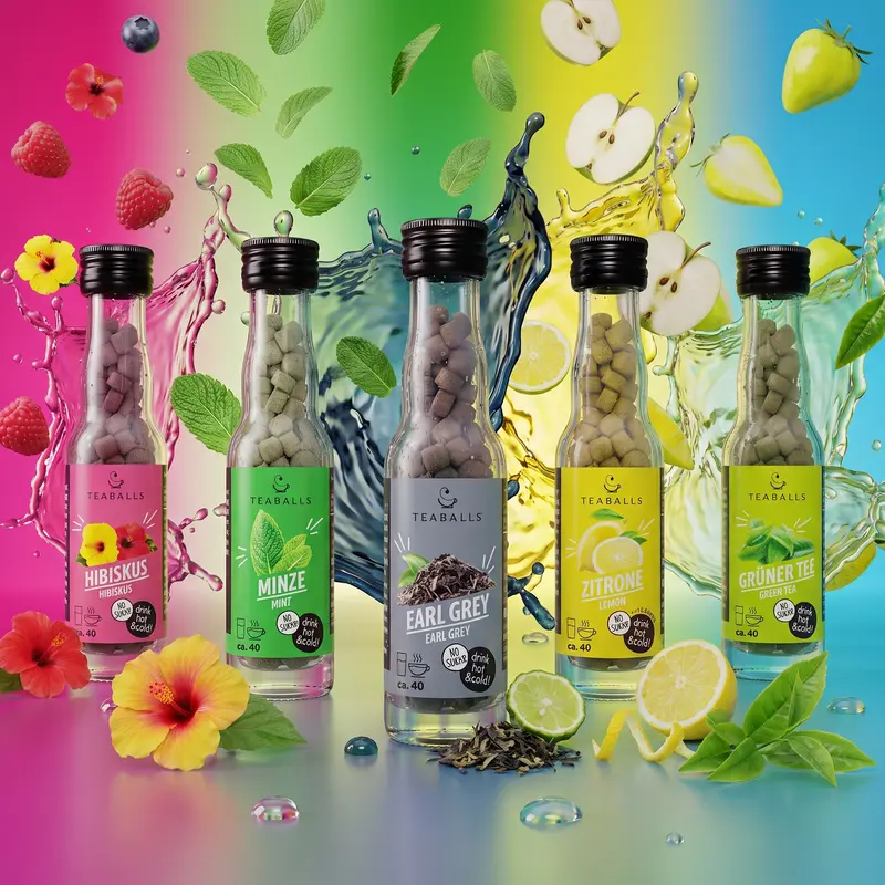 Erfrischungs-Bundle – Hibiskus • Minze • Earl Grey • Grüner Tee • Zitrone