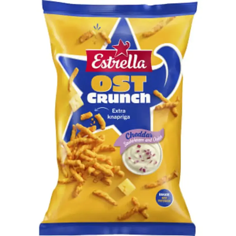 Estrella Ostcrunch Cheddar Sour cream & Onion  - Cheese Crunch Snacks  - 200 g