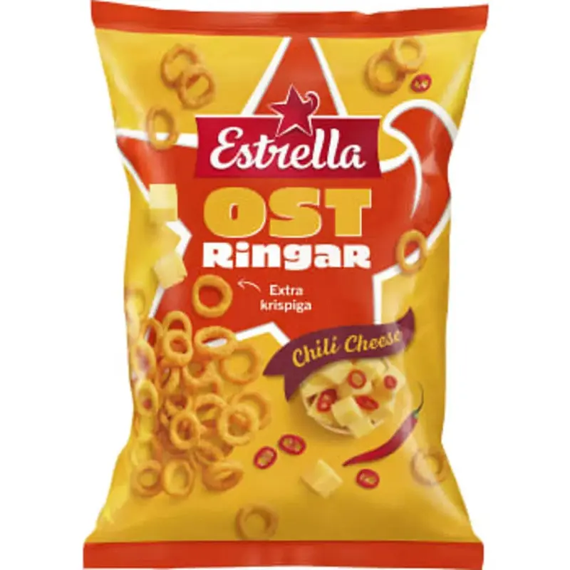 Estrella Ostringar Chili Cheese - Oysters Chili Cheese Corn Snacks  - 200 g
